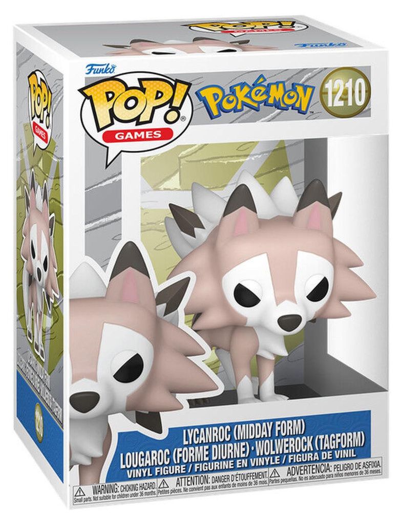 POP-figuur: Pokémon Lycanroc, middagvorm, nummer 1210 Productafbeelding 