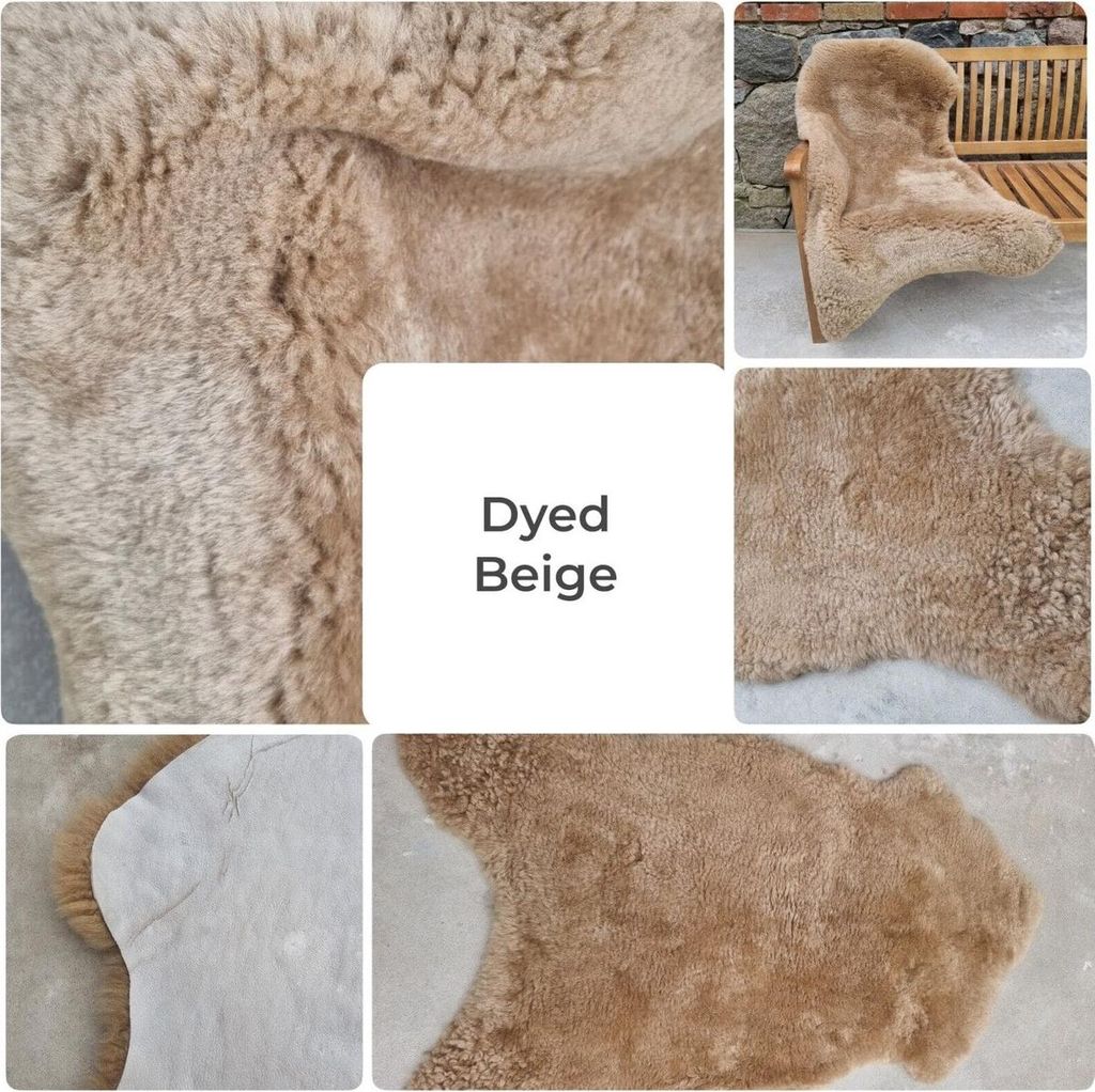 Merino Schaffell – Geschorenes Lammfell, 40x40cm eckig Beige dyed