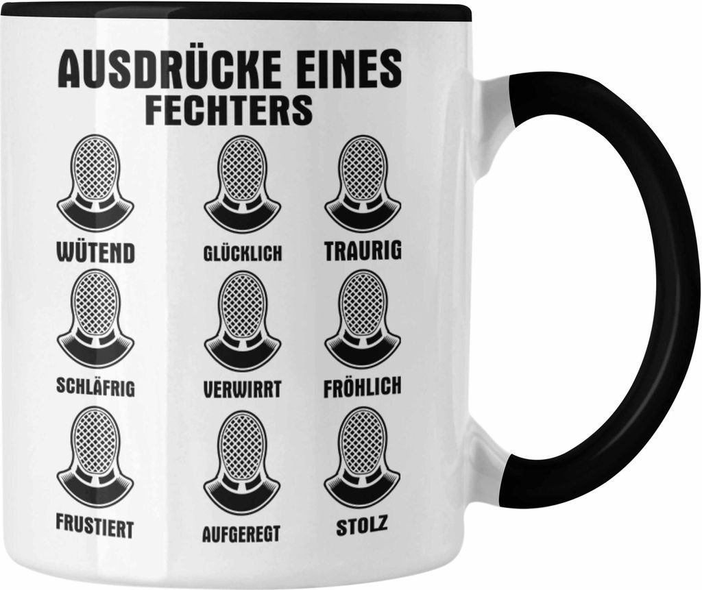 Trendation - Fechter Geschenk Tasse Geschenkidee Fechten Ausdrücke Eines Fechters Lustiger Spruch (Schwarz)