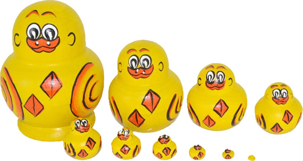 10 Teile/satz Gelbe Ente Russische Nesting Doll 10 Schichten Handgemachte Holz Matrjoschka Tier Stapeln Spielzeug Desktop Figur Dekoration Geburtst...