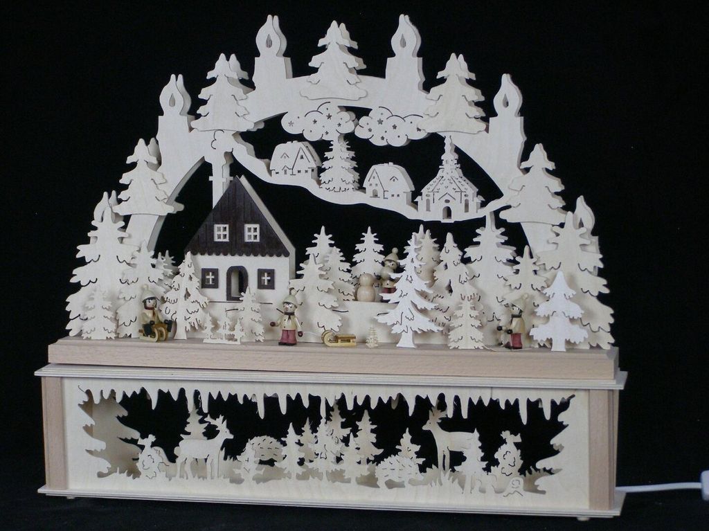 Original Erzgebirgischer Marken Schwibbogen Lichterbogen 50 x 43 cm K50-3_296