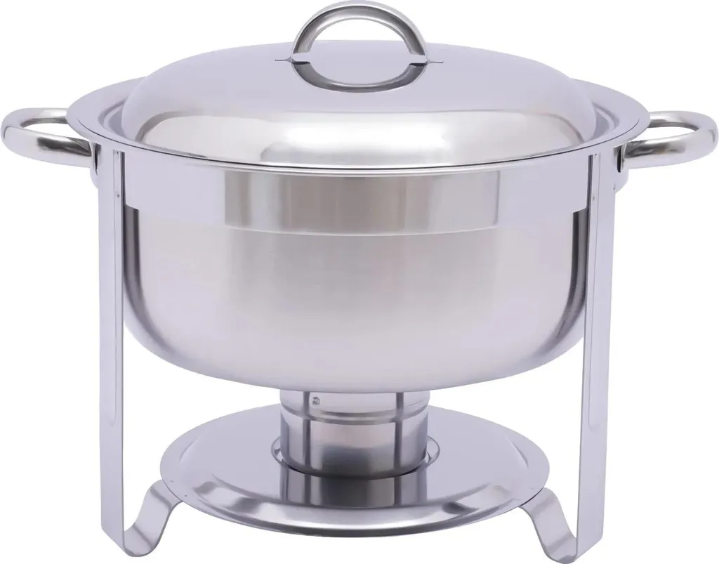 Chafing Dish Empilable en Inox 5L - Réchauffeur de Plats Argent 42x32 cm