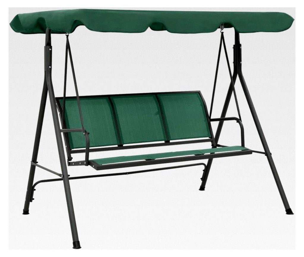 Gartenschaukelbank grün 170 cm aus Textilene und Stahl