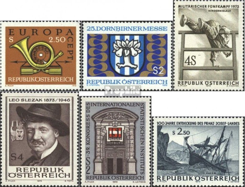 Briefmarken Österreich 1973 Mi 1416,1417,1418,1419,1420, 1421 (kompl.Ausg.) gestempelt Sondermarken