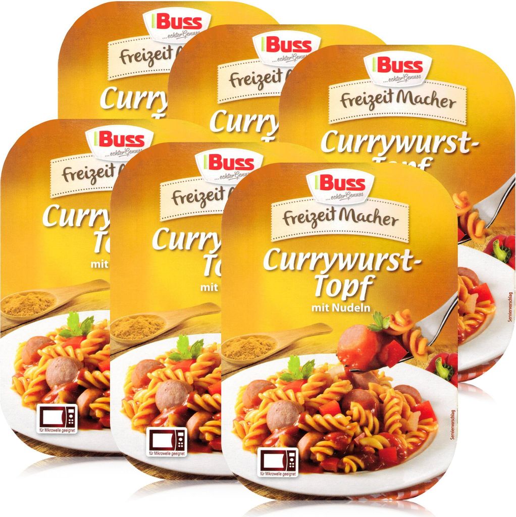 Buss Currywurst-Topf mit Nudeln 300g - Fertiggericht (6er Produktbild 