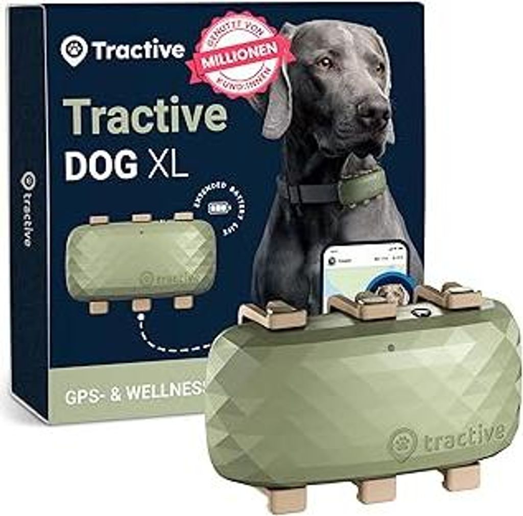 Tractive XL GPS Tracker für Hunde | Empfohlen von Martin Rütter | Bis zu 1 Monat Akku | Weltweite Live-Ortung | Weglaufalarm | Gesundheitswarnung...