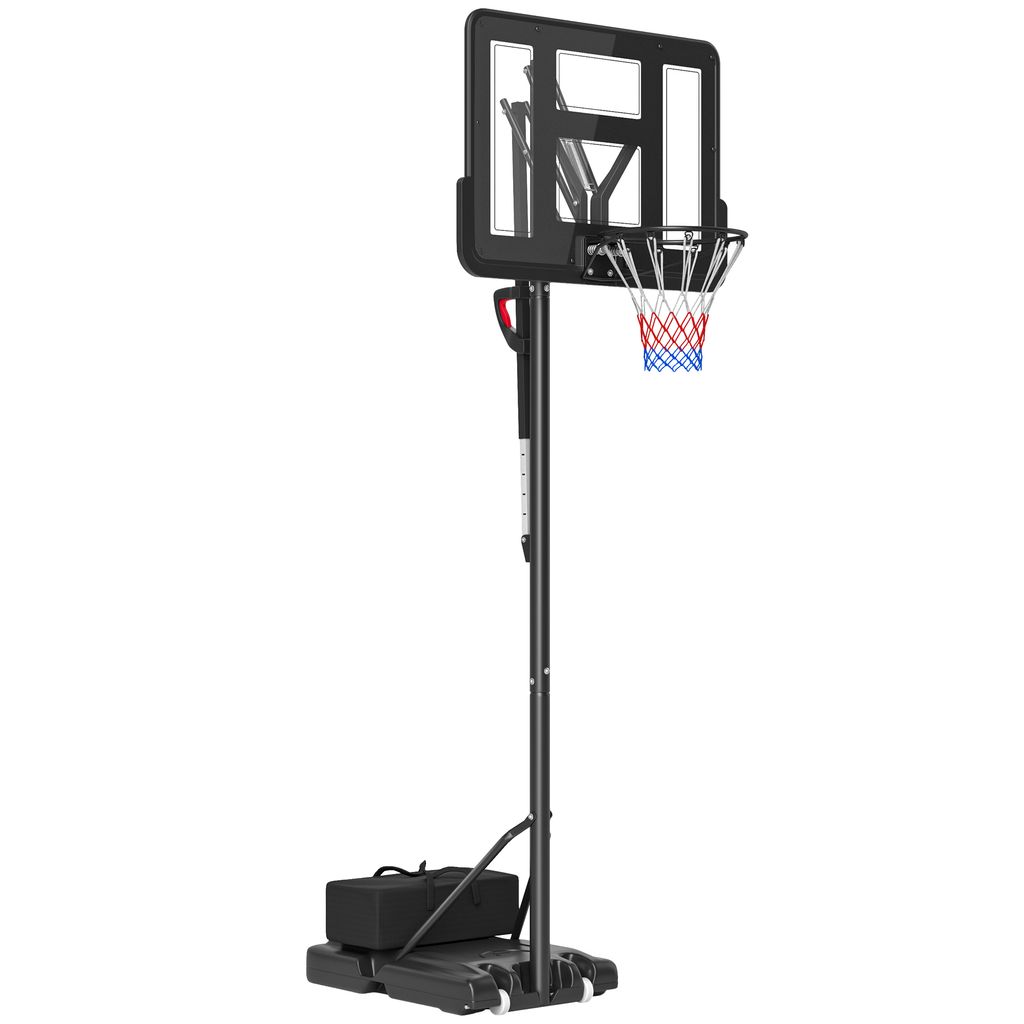 Basketballkorb Outdoor, Verstellbare Korbhöhe 230-305 cm, Basketballständer mit 110 x 75 cm bruchsichere Rückwand mit Rädern, gefederter Korb, ...