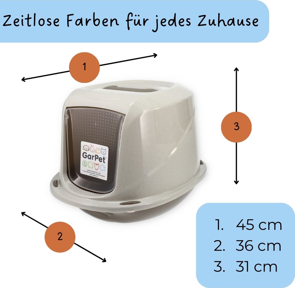 2x Katzenklo mit Deckel Katzentoilette Katzen WC Hauben Produktbild 2