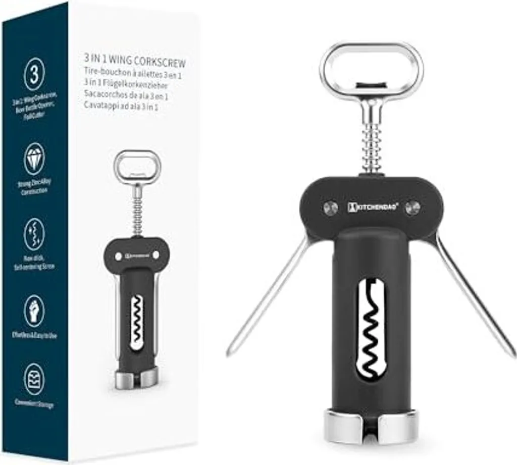 Recensione Kitchendao 3-in-1: Il Re dei Cavatappi a Due Ali Nero