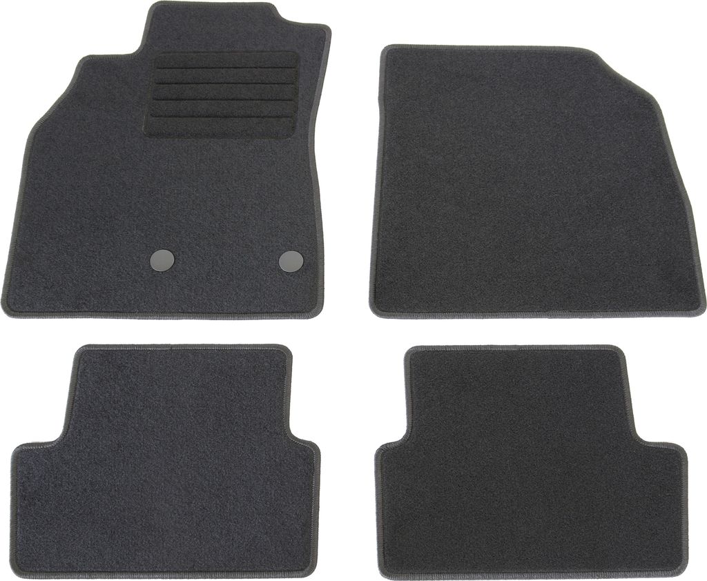 AD Tuning Fußmatten Set Opel Astra H - 4-teilig In Schwarz/Silber Mit Absatzschoner