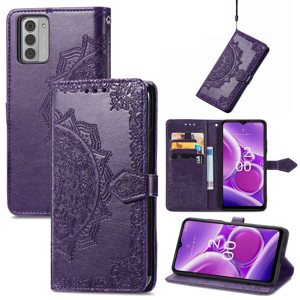 König Design Hülle kompatibel mit Kunstleder Handyhülle - Handy Case Lila