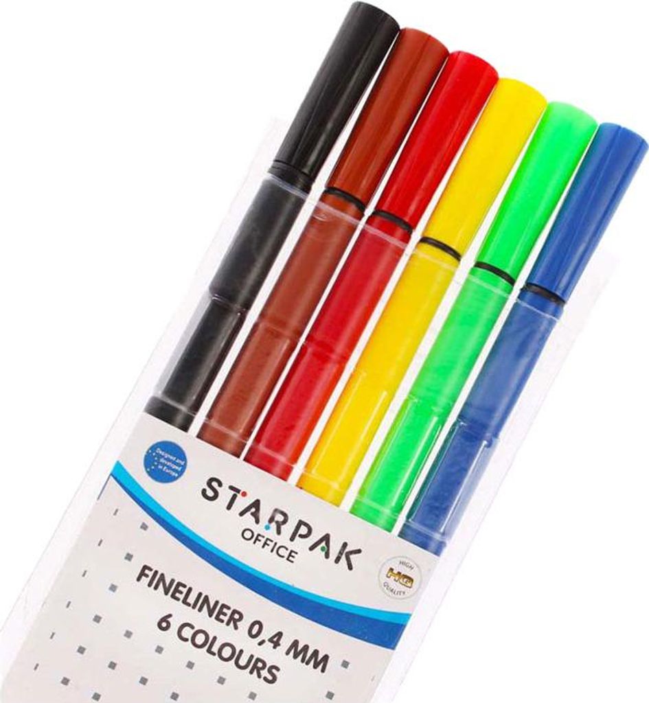 Fineliner rund 0,4mm, 6 Stk.