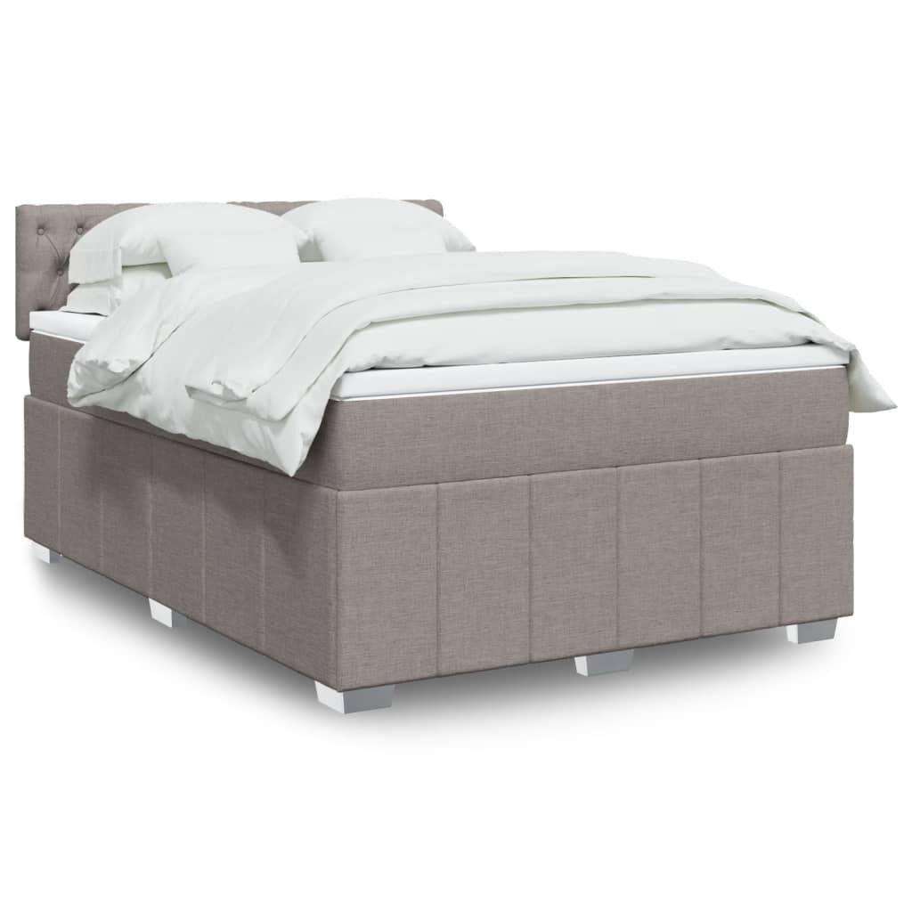 Maison Exclusive - Boxspringbett mit Matratze Taupe 160x200 cm Stoff