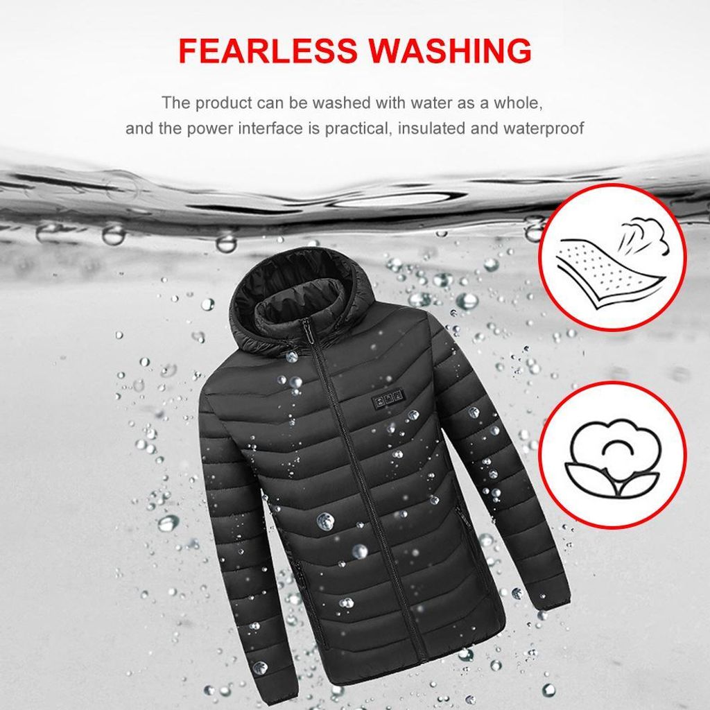 LoiYtrd Beheizte Jacke, Unisex, Abnehmbare Kapuze,  Produktbild-Vorschau 2