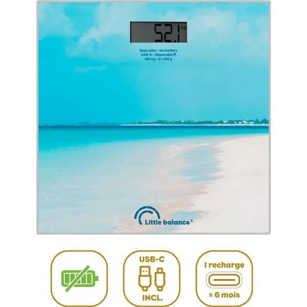 Little Balance Caraibi USB-C: Bilancia Digitale Eco-Sostenibile 180kg