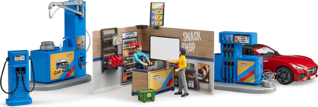 BRUDER bworld Tankstelle mit Waschplatz| 62111, Tankstelle, Produktbild 