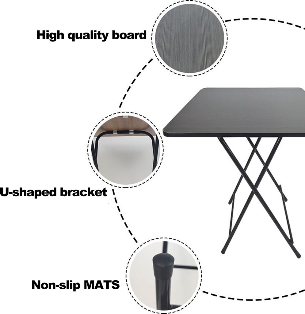 Klappbarer Esstisch Quadratisch Massiv MDF 4 Personen Home Produktbild 6