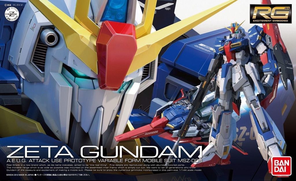 Figura Coleccionable Bandai RG Zeta Gundam 13 cm