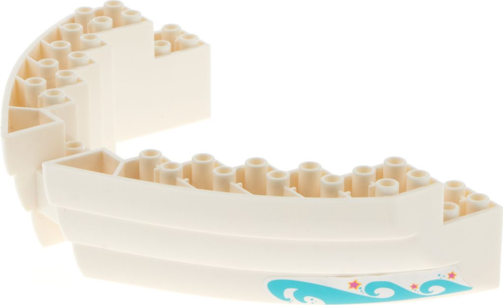 1x Lego Boot Bug 16x10x3 weiß Rumpf Schiff Sticker HLC Produktbild 
