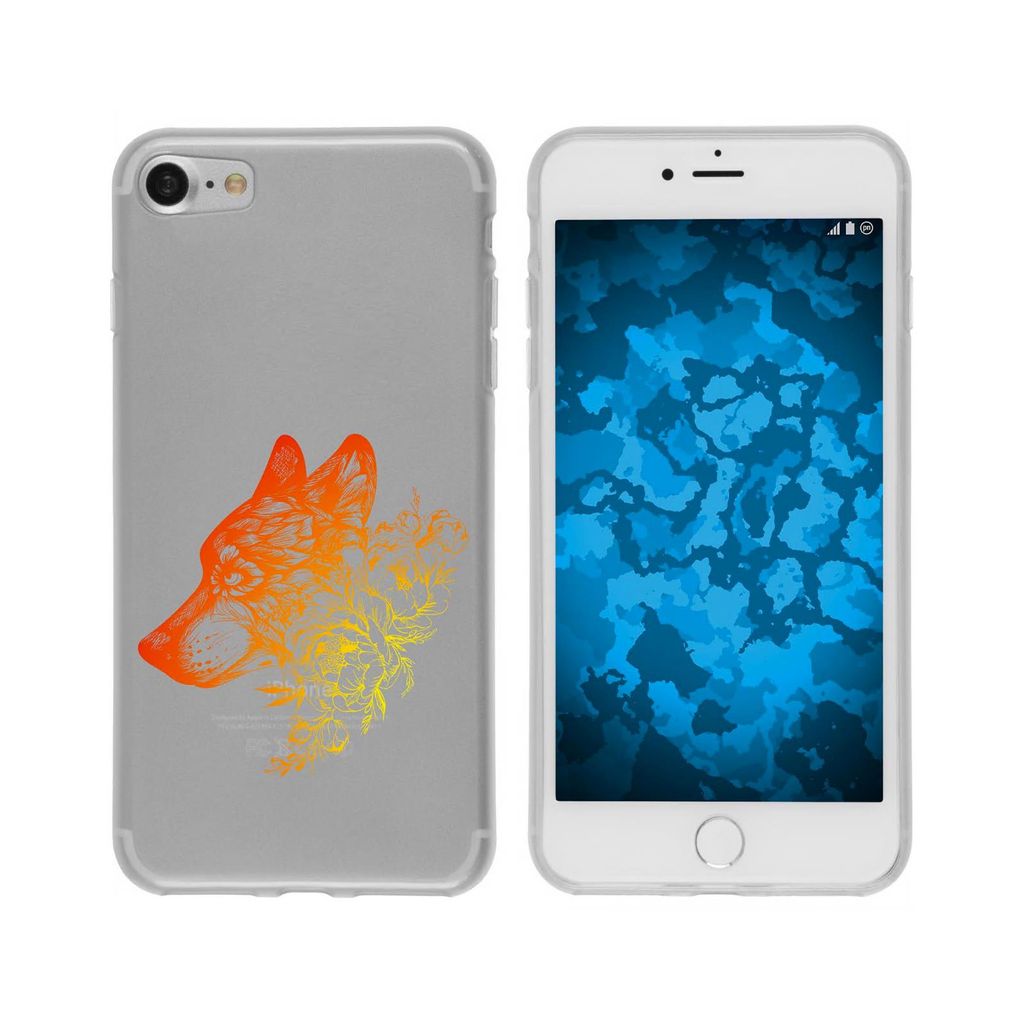 PhoneNatic Case kompatibel mit Apple iPhone 6 Plus / 6s Plus Silikon-Hülle Floral Wolf M3-2