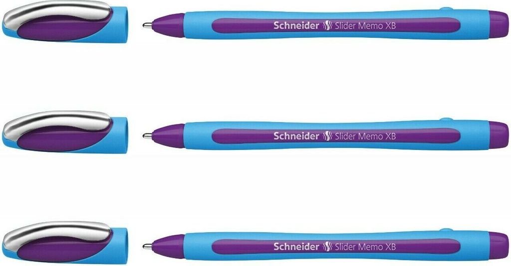 Kugelschreiber Schneider Slider Memo XB - 3er-Set Violett