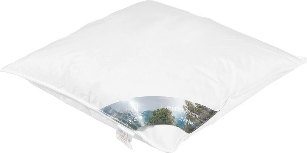 Kopfkissen - Makobezug - 80 x 80 cm - Daunen - Federn - Zirbe