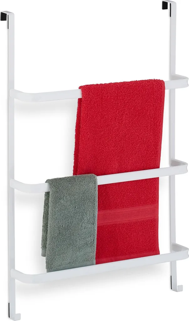Séchoir à serviettes suspendu pour porte de douche avec 2 crochets