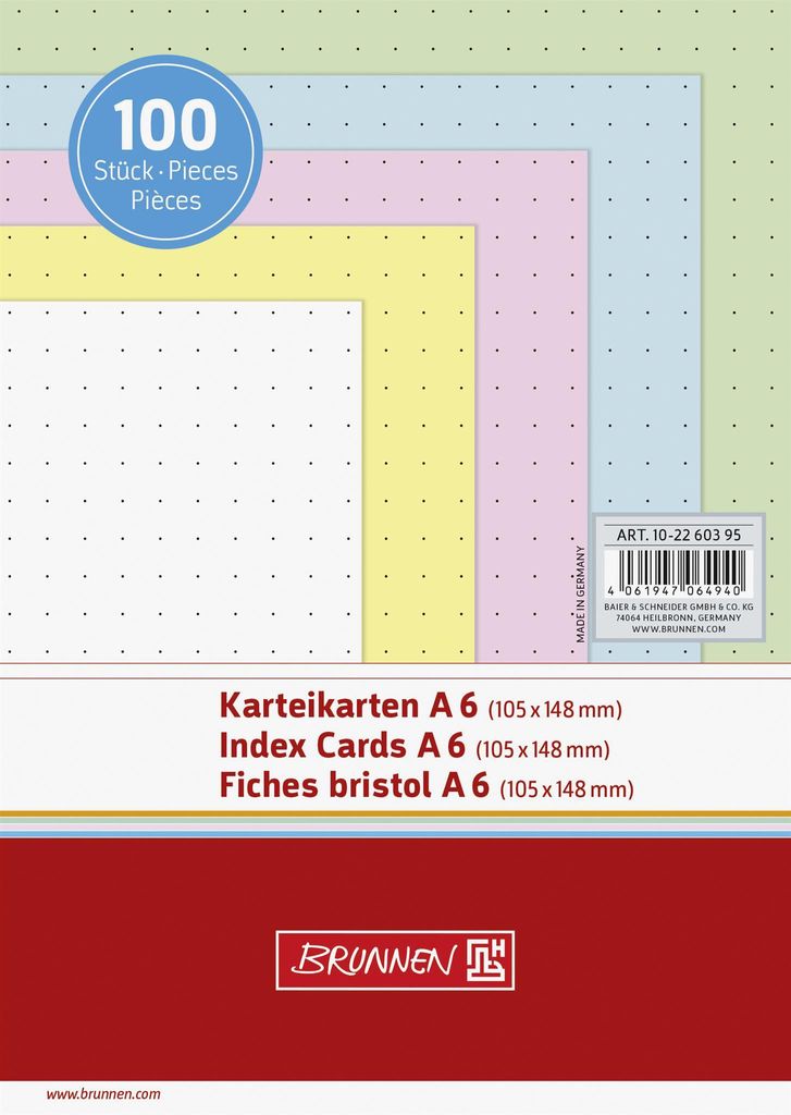 BRUNNEN 102260395 KKarten Pg.A6 dot.sort Produktbild 