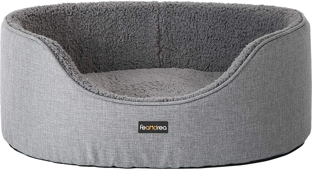 Cuccia per Cani FEANDREA 92x72cm | Letto per Cani Grigio con Cuscino