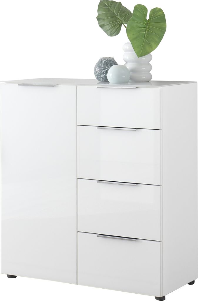 Kommode >Sean< in Weiß, - 90x99x40 cm ( BxHxT)