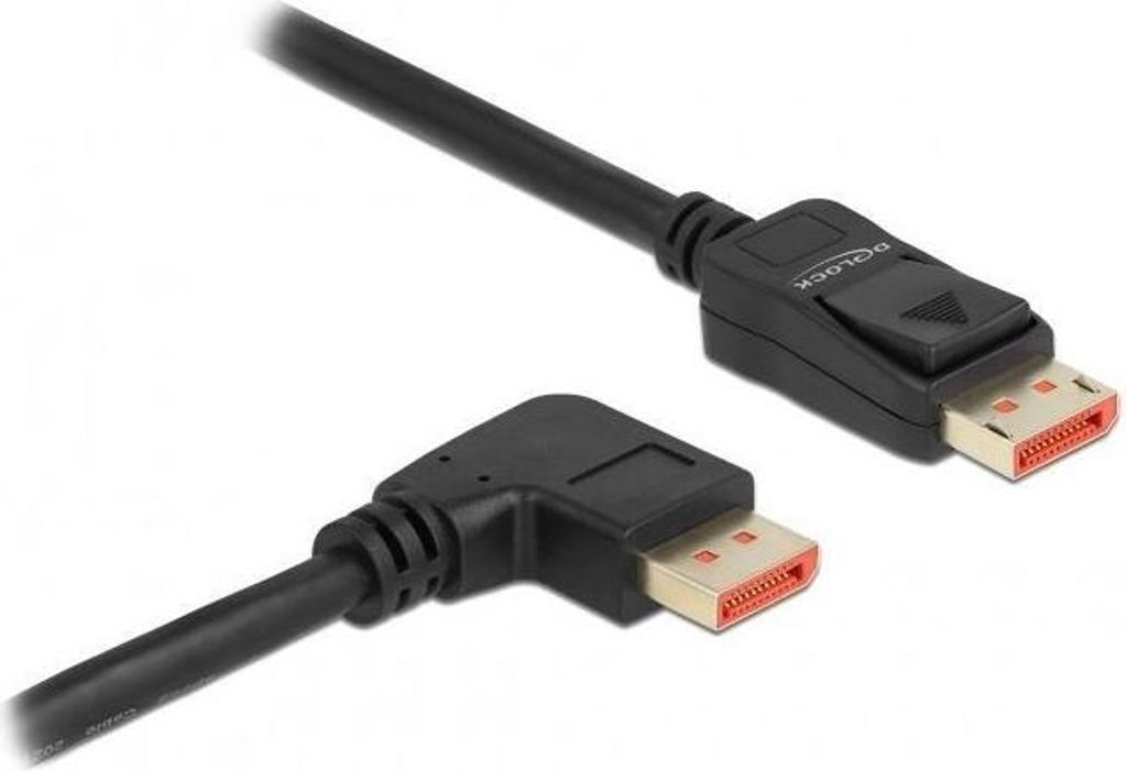 Delock DisplayPort Kabel Stecker gerade zu Stecker 90° rechts gewinkelt 1 m