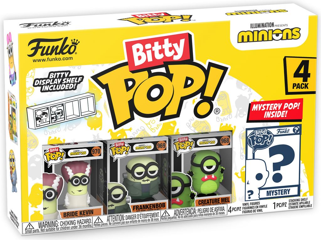 Minions Kevin Bob Mel Bitty Pop! Funko