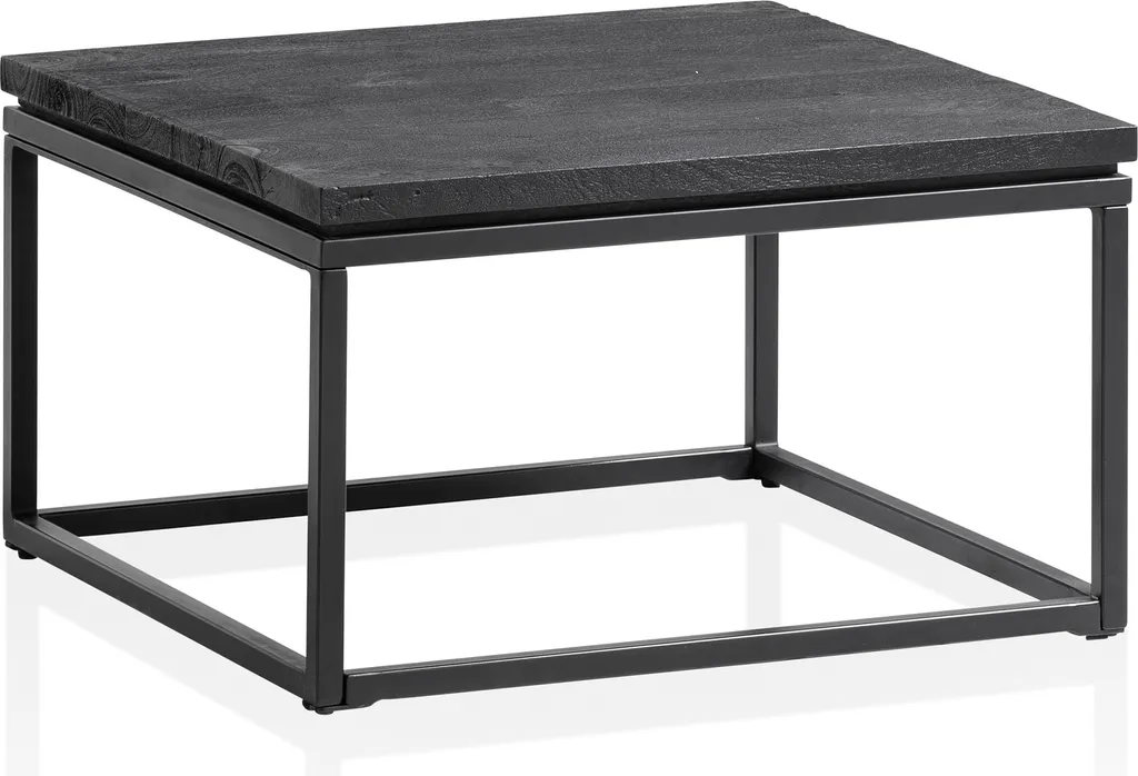 Tavolino FineBuy in Legno Massello di Mango Nero: Anima Industrial