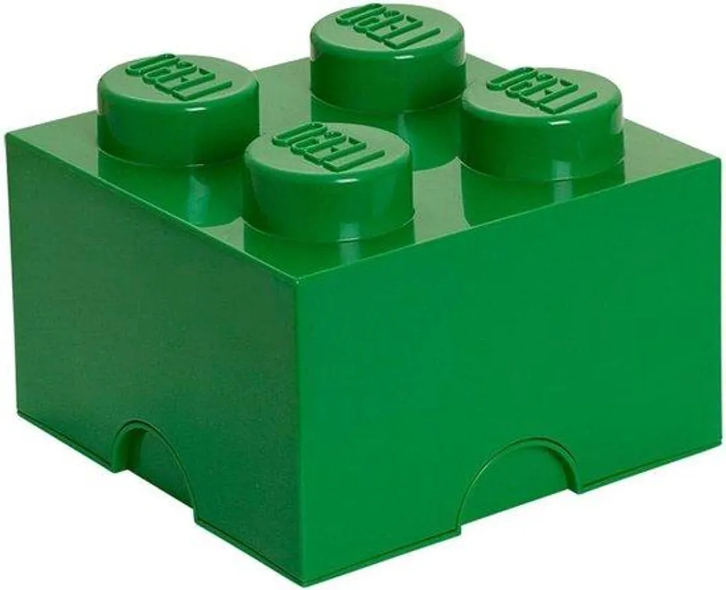 Support pour bacs avec 4 boutons, bac empilable 57 L vert et multicolore