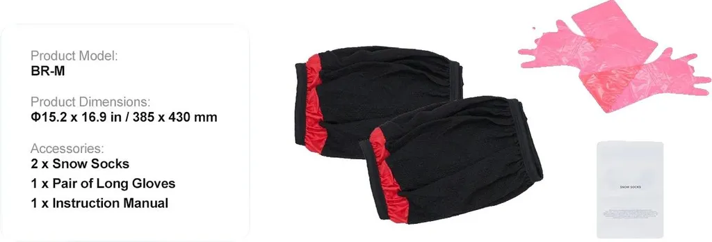 Chaussettes Neige M Noir Anti-Patinage en Polyester pour Éviter de Bloquer