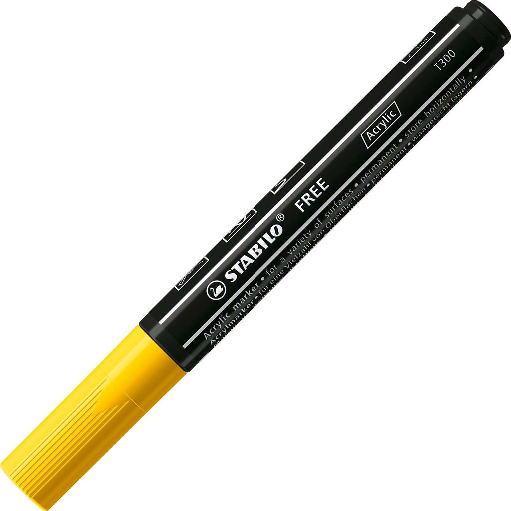 STABILO FREE Acrylic T300 gelb mit Sleeve