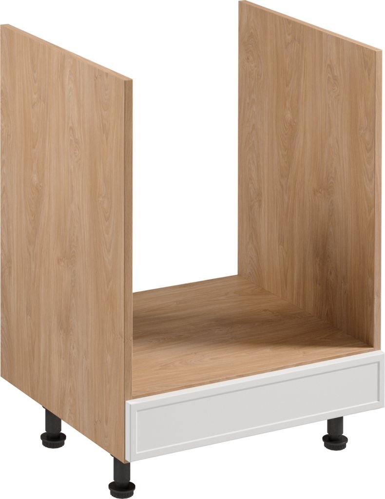 Herdumbauschrank 60 cm Küchenschrank küchenmöbel, Sorento D60ZK Weiß/Sonoma Eiche