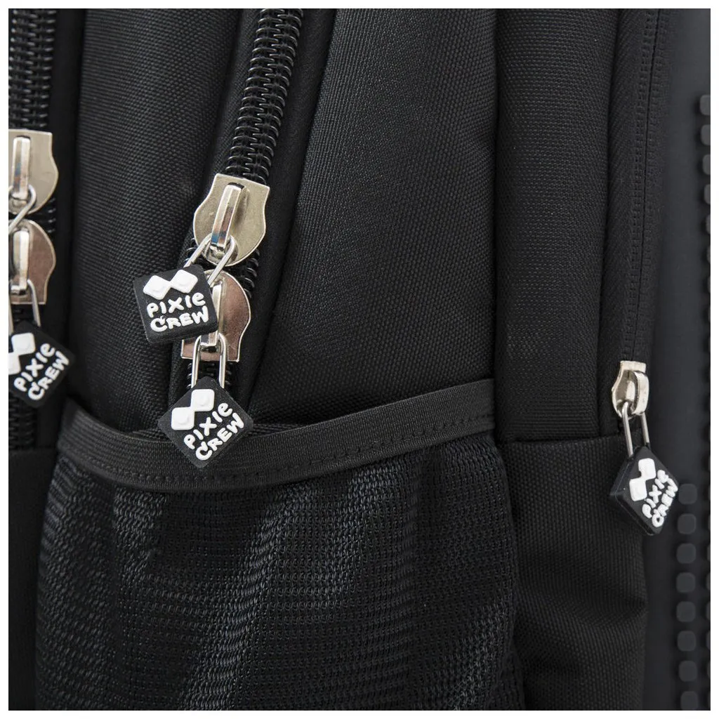 Sac à dos noir PIXIE CREW avec panneau créatif et compartiment laptop