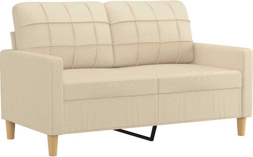 vidaXL 2-Sitzer-Sofa Creme 120 cm Stoff