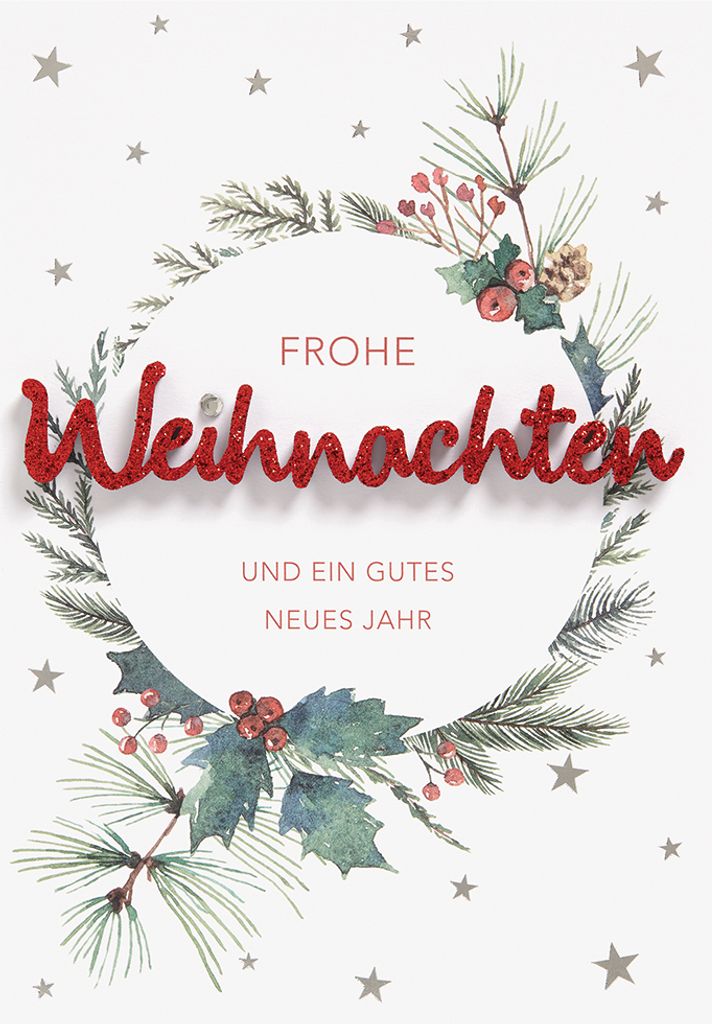 Weihnachten Lettering Glückwunschkarte im Format 166 x 116 cm mit Um
