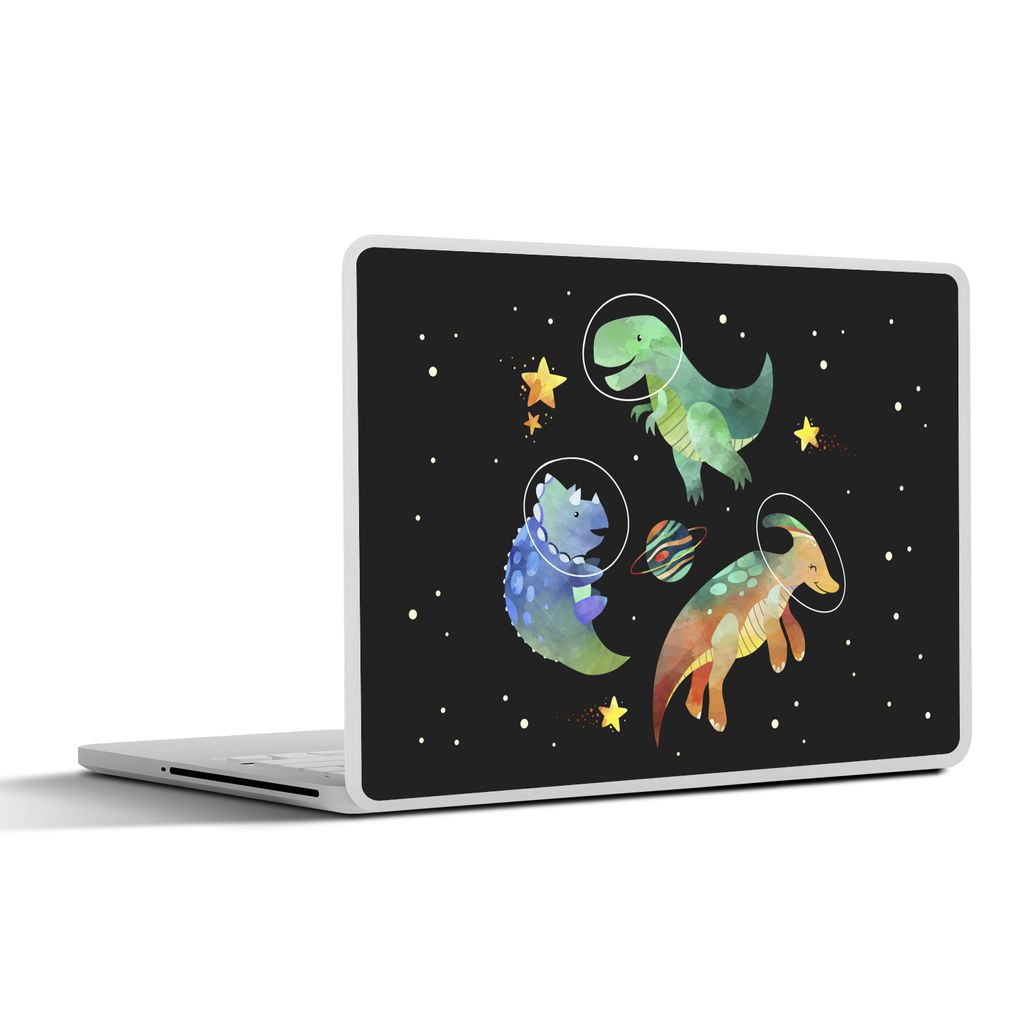 MuchoWow Laptop Aufkleber Sticker Cover Sterne - Dinosaurier - Kind - Mädchen - Jungen - Kinder - Kinder 25x18 cm - Laptop-Deko