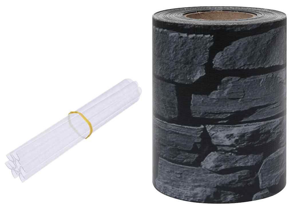 vidaXL Garten-Sichtschutz PVC 35x0,19 m Stein-Optik Grau