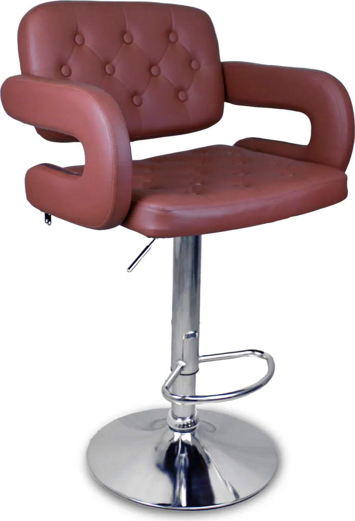 JUST SIT VINCI Braun : Tabouret de bar avec dossier et accoudoirs confort