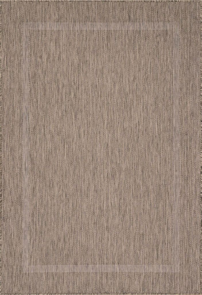 Teppium In- & Outdoor Teppich - Wetterfestes Flachgewebe in Sisal-Optik mit Bordüre, Küchenteppich, Terrasse, Wohnzimmer Grösse: 200x290 cm