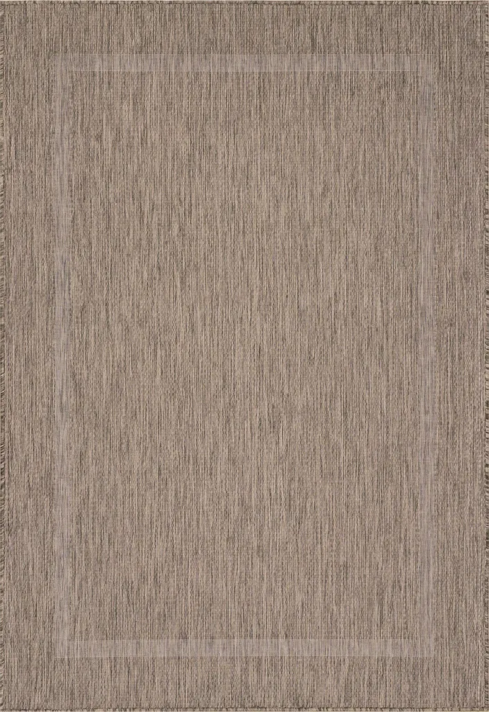 Tapis Outdoor Résistant Intempéries 200x290 cm Marron Lavable Sol