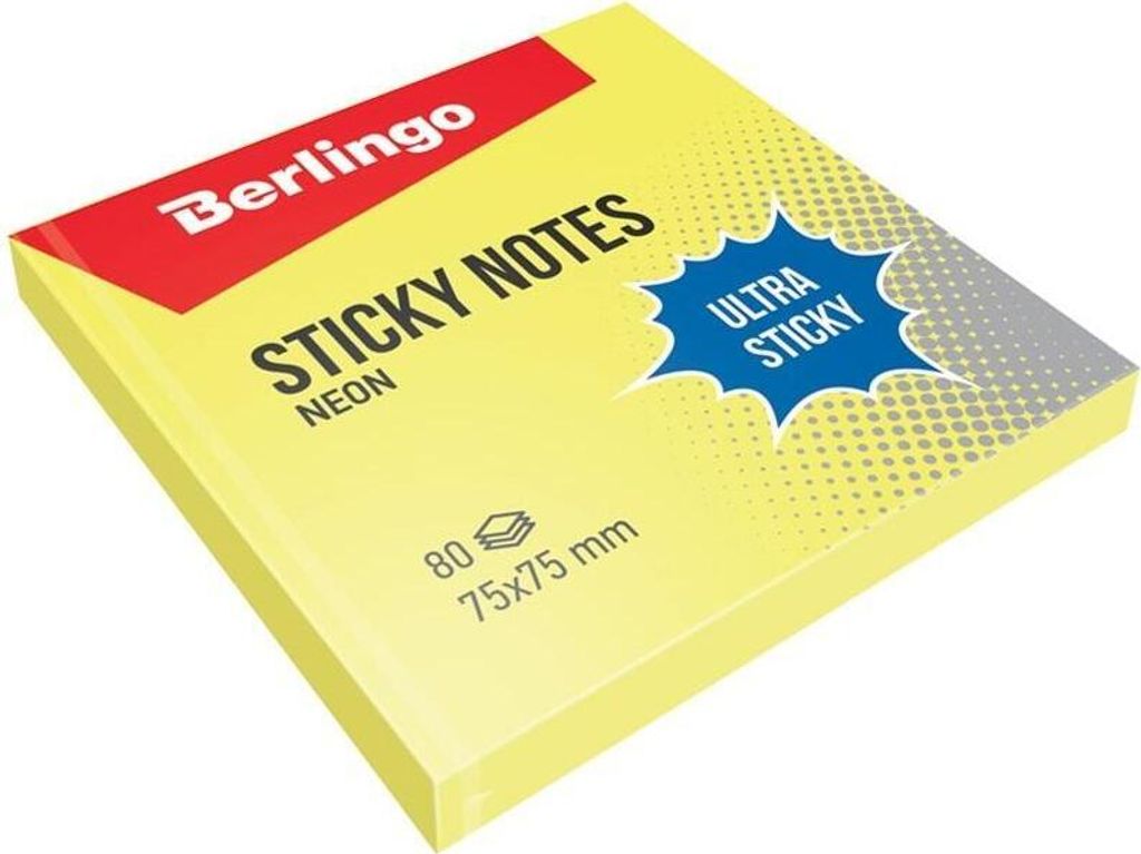 Klebepad 75x75 gelb 80K (12 Stück)