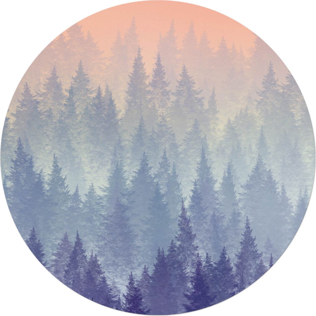 Nebeliges Waldpanorama – Bodenschutzmatte – Stuhlunterlage – Bürostuhlmatte – Rutschfeste Bodenmatte – Schutzmatte für Hartboden – fi...