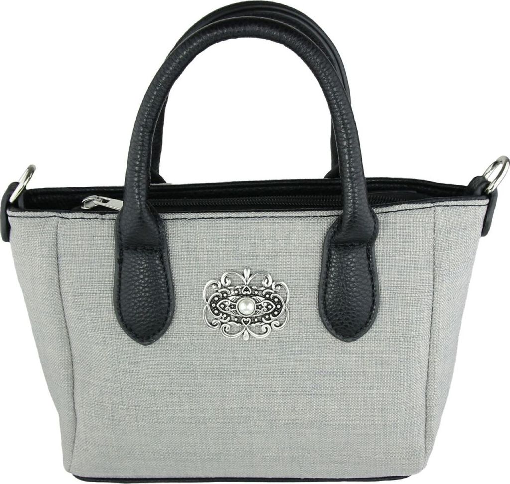 Handtasche "Katrina" mit Metallapplikation | Hellgrau Produktbild 