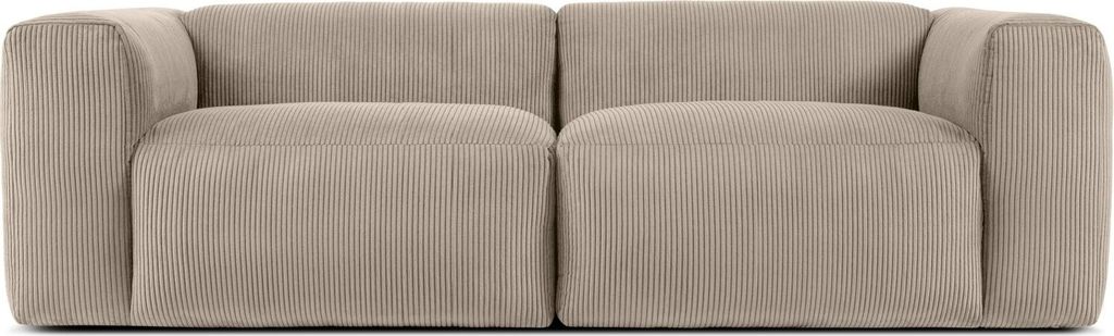 KONSIMO 2,5-Sitzer-Sofa mit extrem weicher und bequemer Sitzfläche "BUFFO", beige, Kordstoff, Modern ,250x73x96 cm