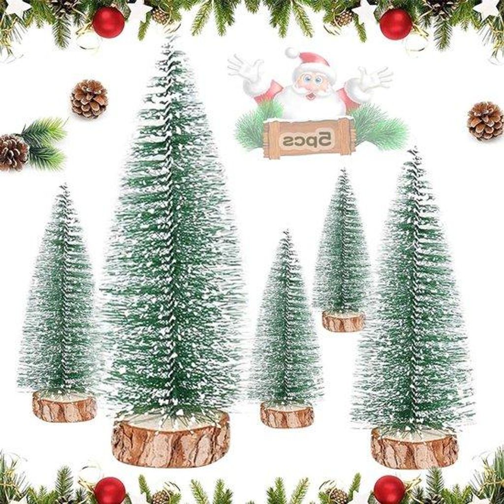 Kunstkerstbäume Mini grün 5er Set 10-30cm